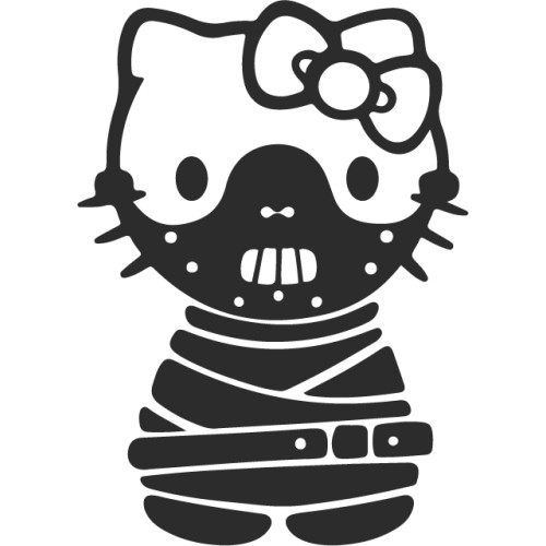 Hello Kitty Hannibal Lecter samolepka